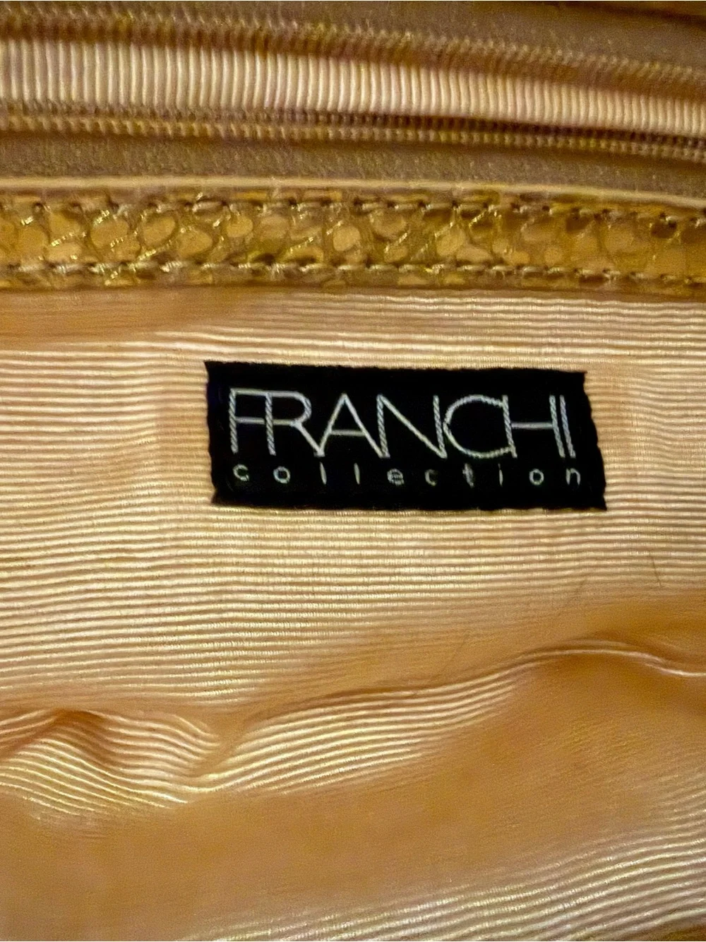 Gold and Black Striped Leather Women's Oversized Clutch